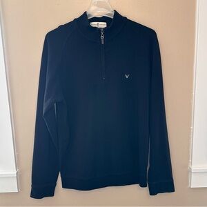 Fairway & Greene Black 1/4 Zip Pullover Sweatshirt Size Large
